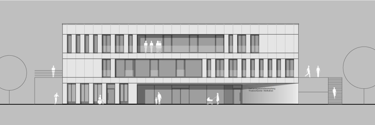 Skizzenbild des neuen Verwaltungsgebäudes